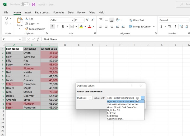 Microsoft Excel'de koşullu biçimlendirme seçeneklerini ayarlama.