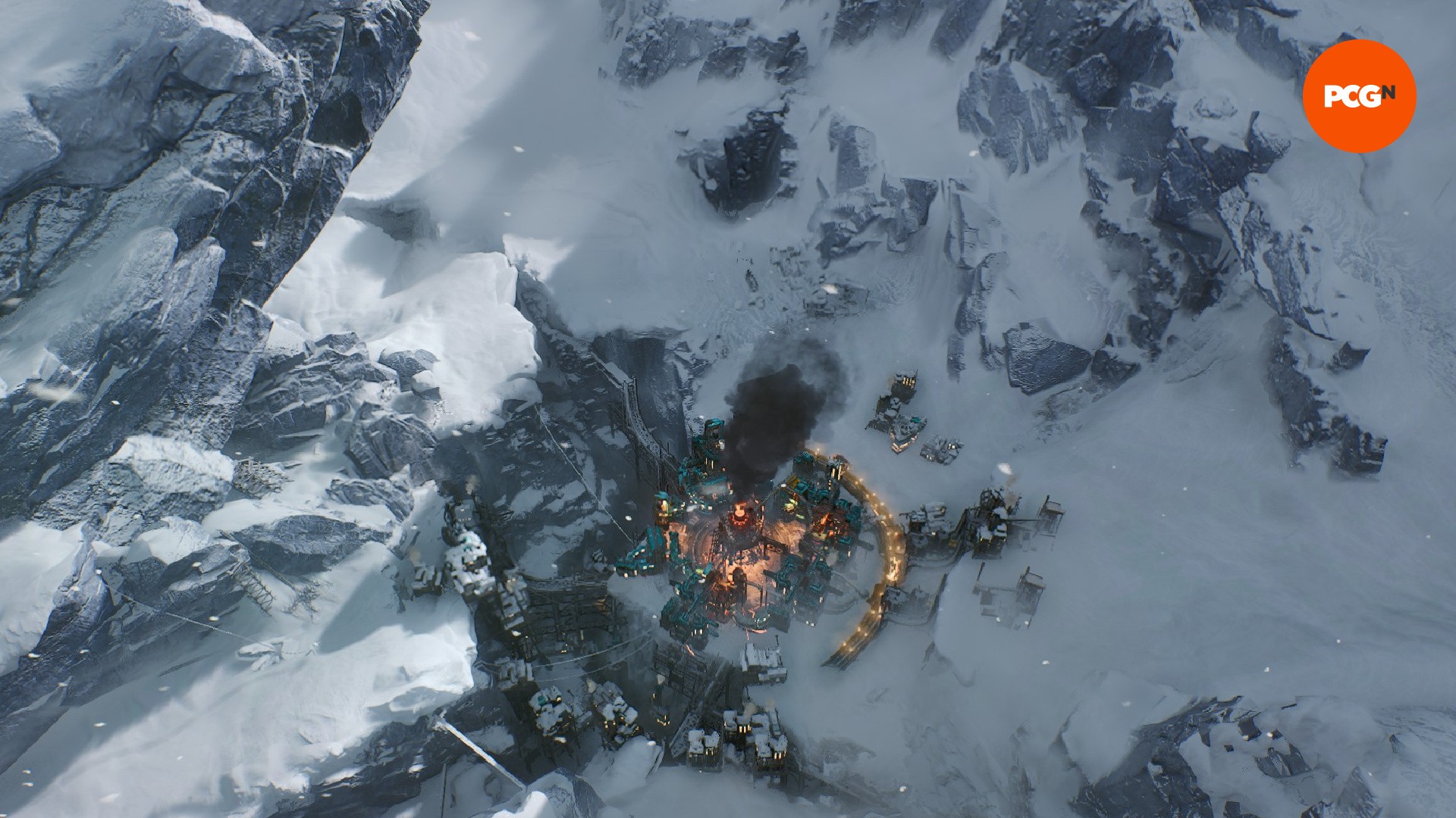 Frostpunk 2 incelemesi: Hayatta kalma strateji oyunu Frostpunk 2'de bir dağın zirvesindeki şehir