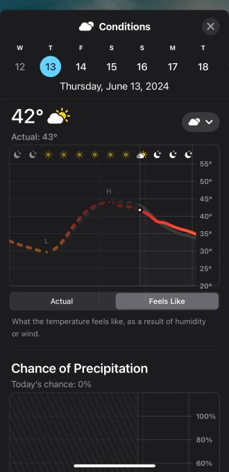 Hava durumu görünümü iOS 18