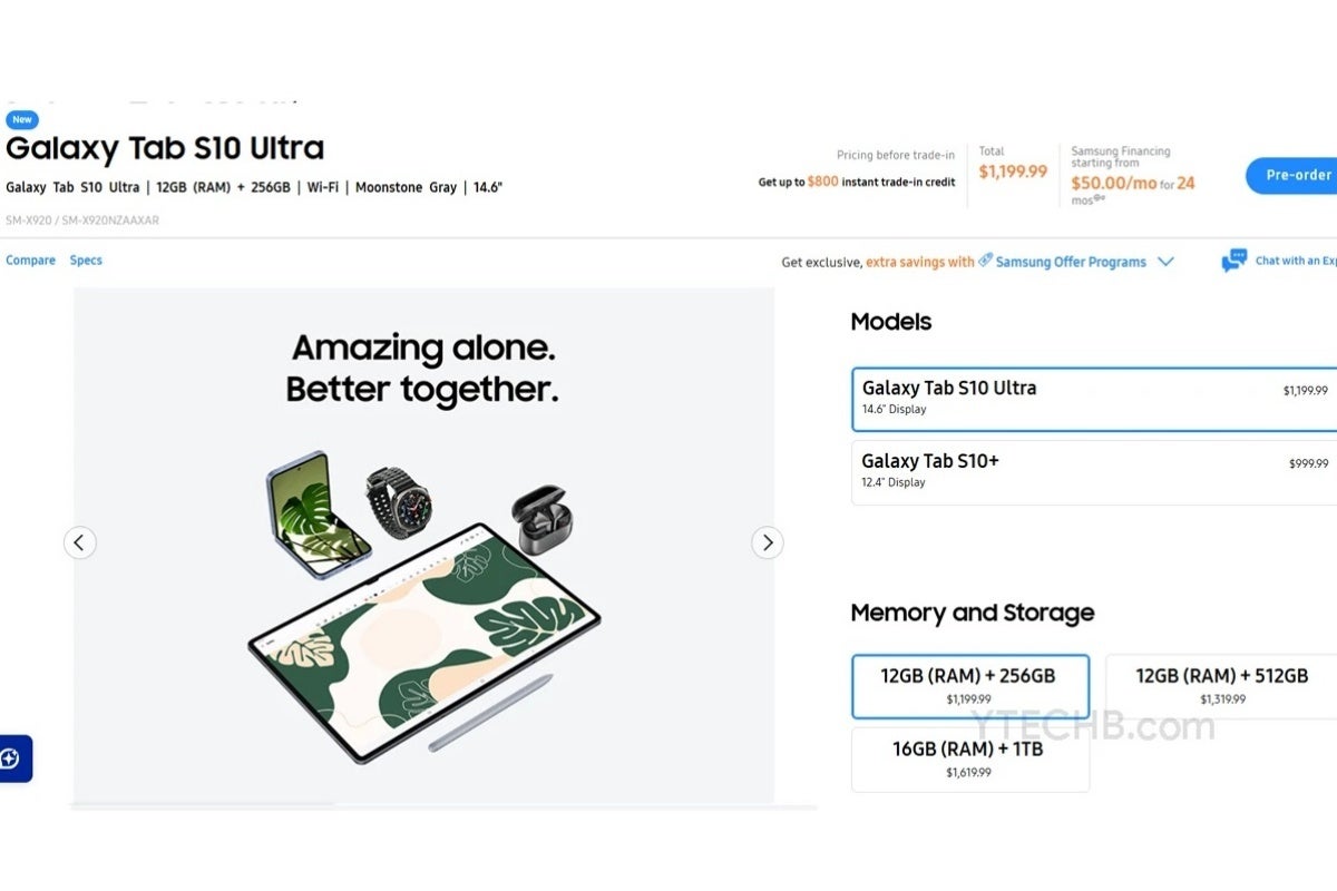 Erken Galaxy Tab S10 Ultra ABD ön sipariş listesi