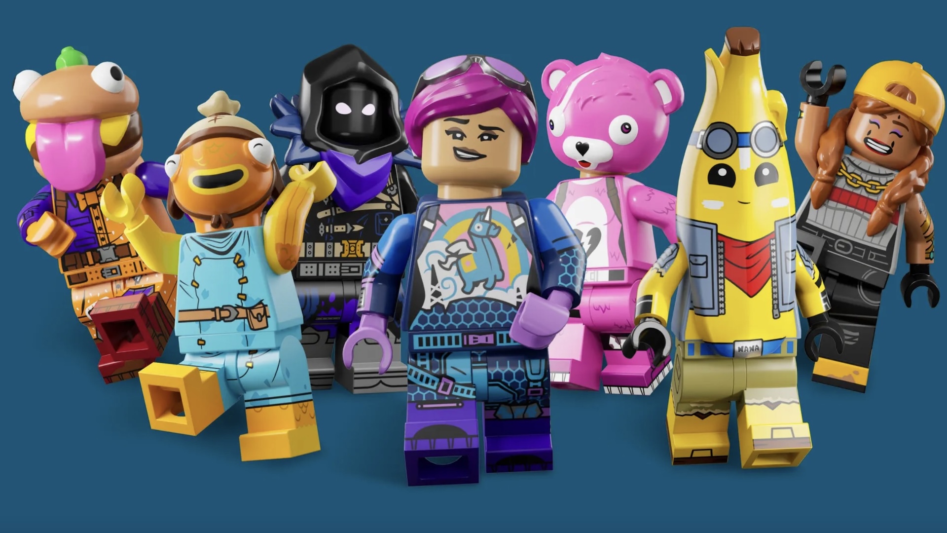 Fortnite Lego karakterleri yan yana duruyor