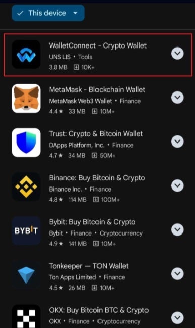 Play Store'da WalletConect aramasında dolandırıcılık uygulaması en üstte listelendi.