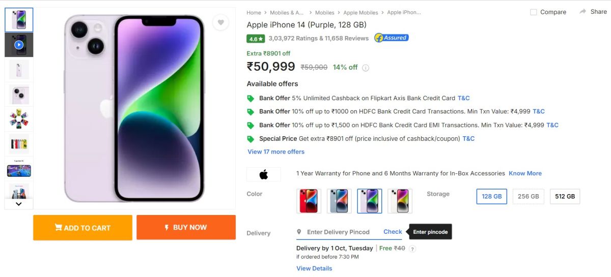 iphone 14 flipkart fırsatı iphone 14 fırsatı