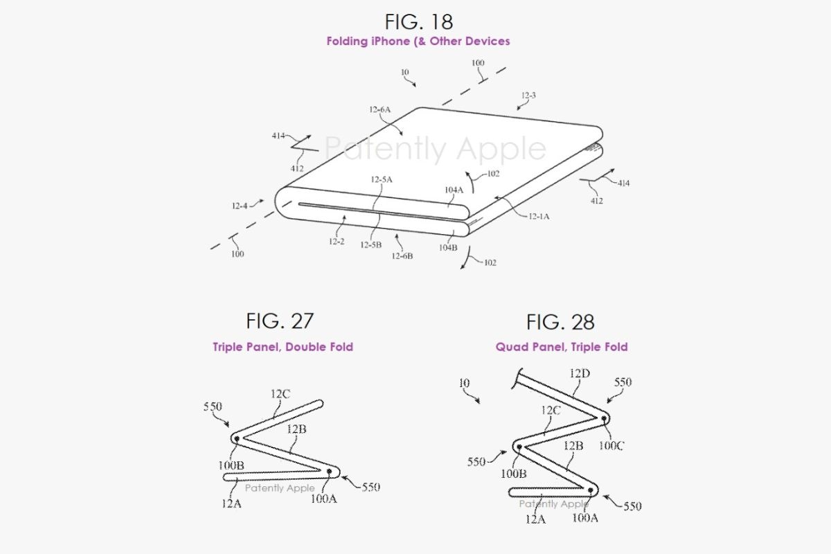 apple katlanabilir patentli apple Apple Patent üçlü katlanır iPhone