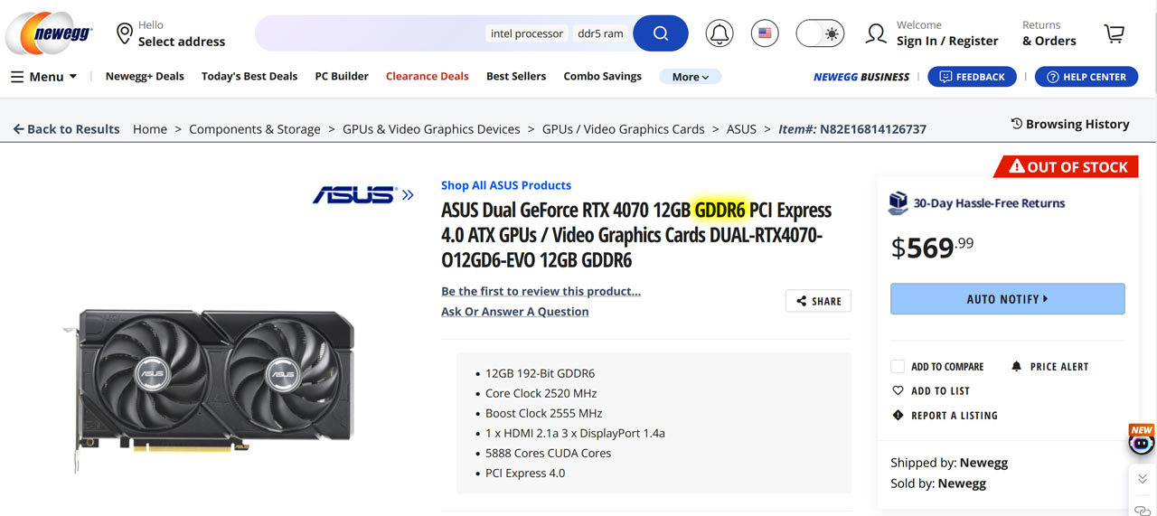 Asus Çift GeForce RTX 4070 12GB GDDR6