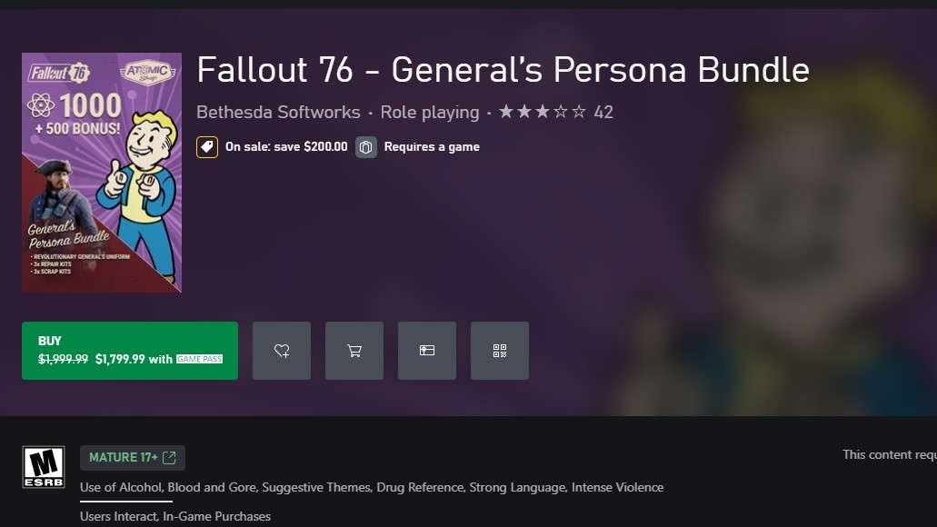 Fallout 76 Xbox mağazasında yanlış fiyatlandırıldı