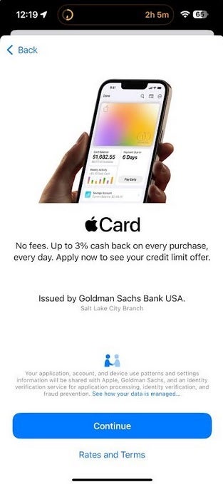 Apple Card'a doğrudan iPhone'unuzdaki Wallet Uygulamasından başvurabilirsiniz. | Resim kredisi-PhoneArena - Büyük bir değer düşüklüğü korkusu, Goldman'ın Apple Card hissesini satmasını engelleyen şey olabilir