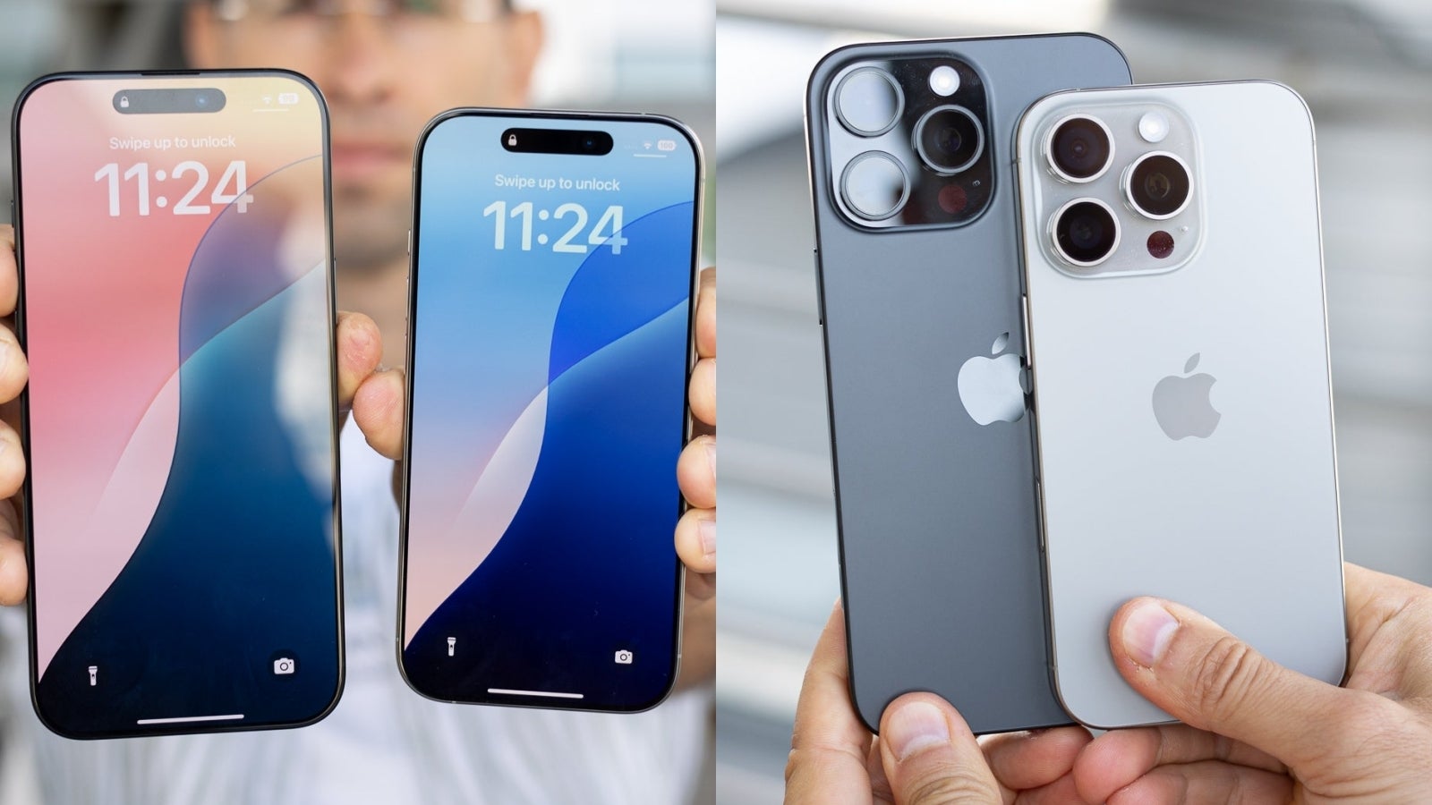 iPhone 16 Pro ve iPhone 16 Pro Max'in uygulamalı görüntüsü.