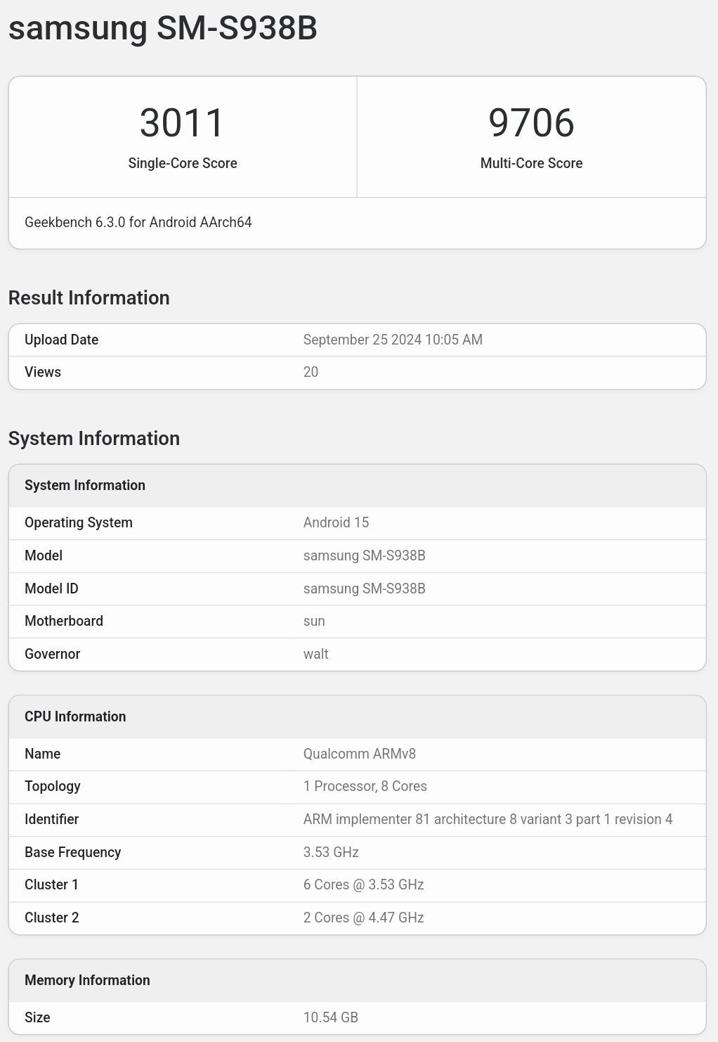 Samsung S25 Ultra kıyaslama puanı