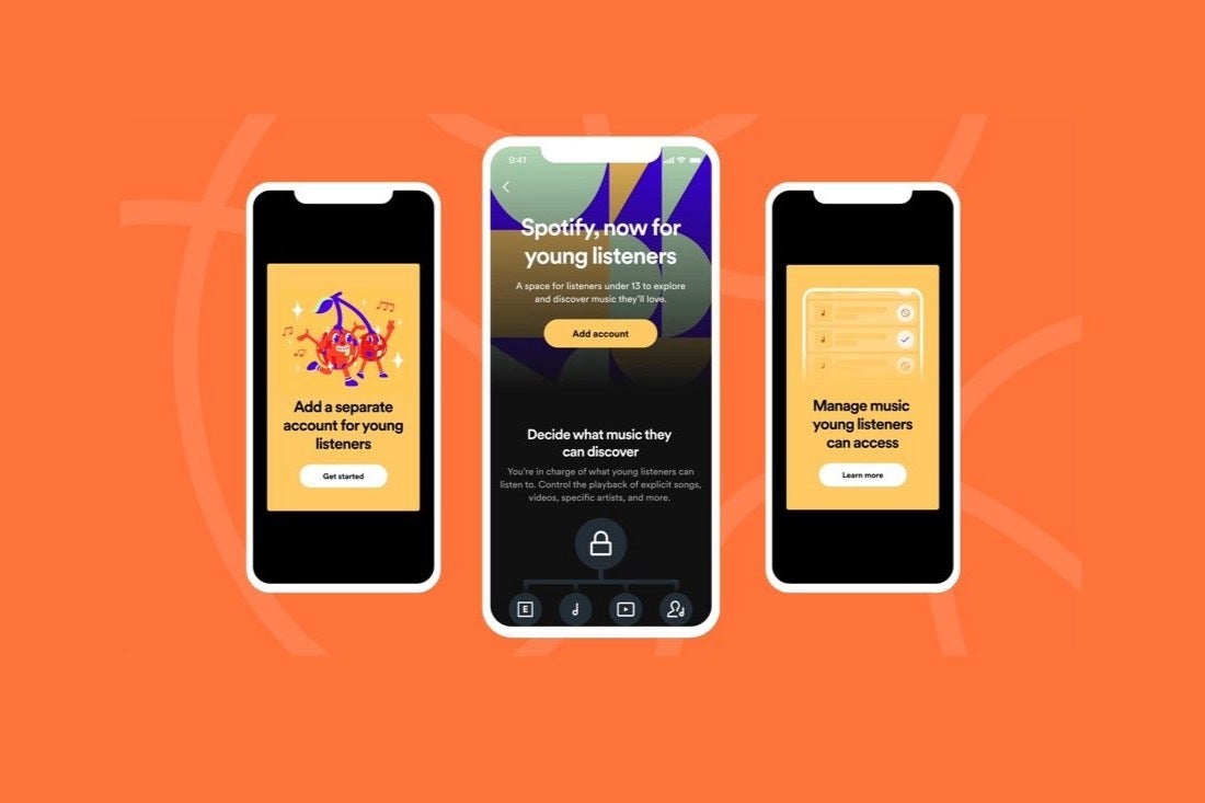Spotify uygulamasındaki genç dinleyicilere yönelik özelliklerden ekran görüntüleri