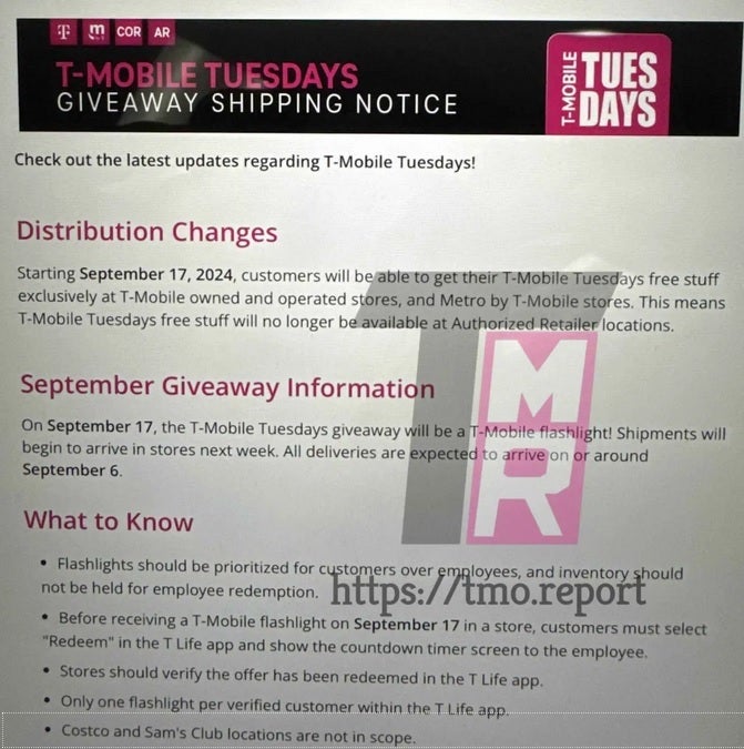 Sızdırılan T-Mobile dahili yazışması, T-Mobile Tuesdays'in ücretsiz ürünlerinin nasıl dağıtılacağına dair bir değişikliği ortaya koyuyor. | Görsel kredisi-The Mobile Report - T-Mobile Tuesdays'deki değişiklik, bazı abonelerin hediyelerini almasını zorlaştırıyor "bedava şeyler"