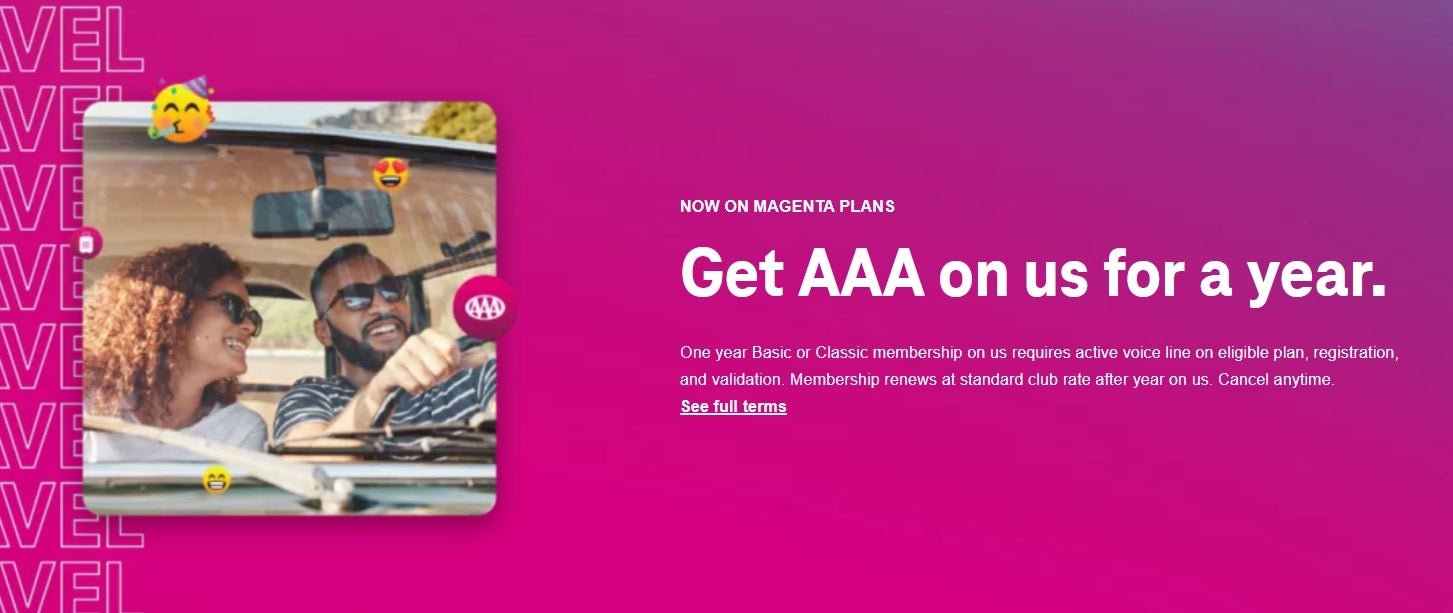 T-Mobile aboneleri, operatörde bir yıllık AAA Basic veya Classic hizmetinin keyfini çıkarabilirler. | Resim kredisi-T-Mobile - Ücretsiz bir yıl AAA alan T-Mobile aboneleri, bunu yaparlarsa iptal edilecekler