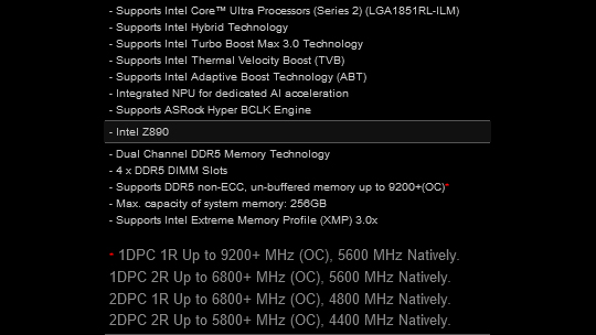 ASRock Z890 Anakart