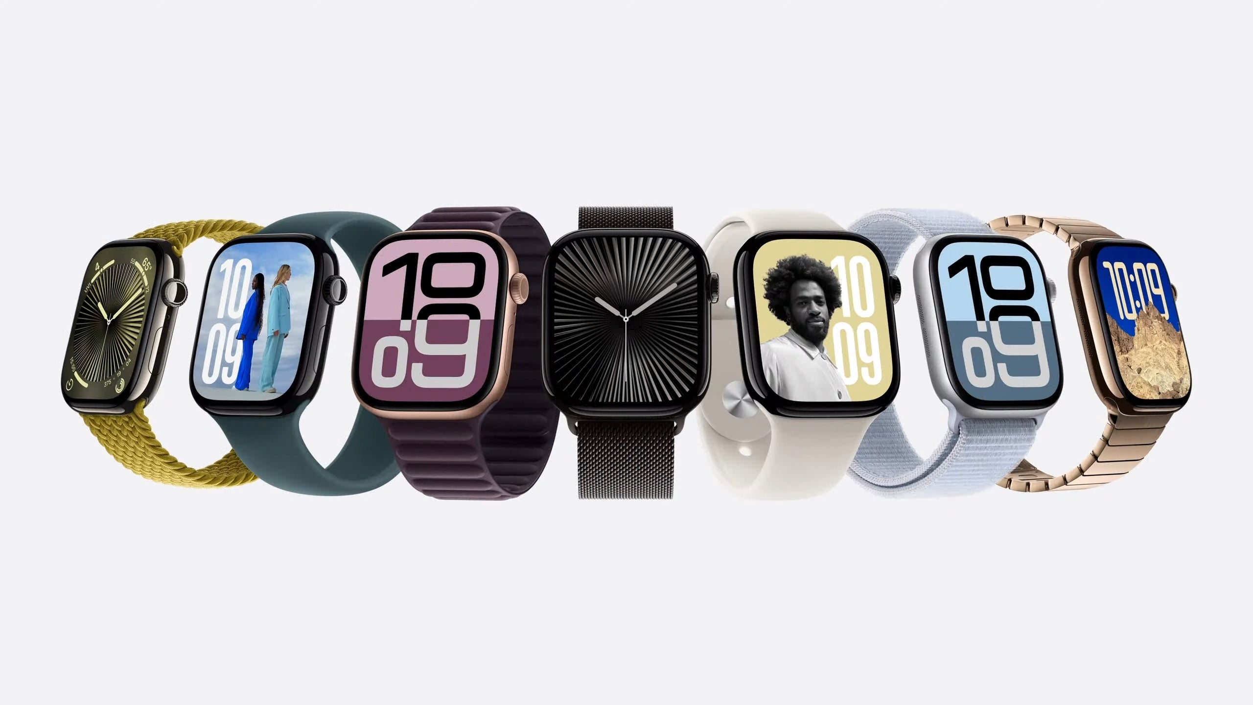 Yeni Apple Watch Series 10 ve çeşitli kayışları. | Resim kredisi – Apple - Yeni Apple Watch Kayışları burada