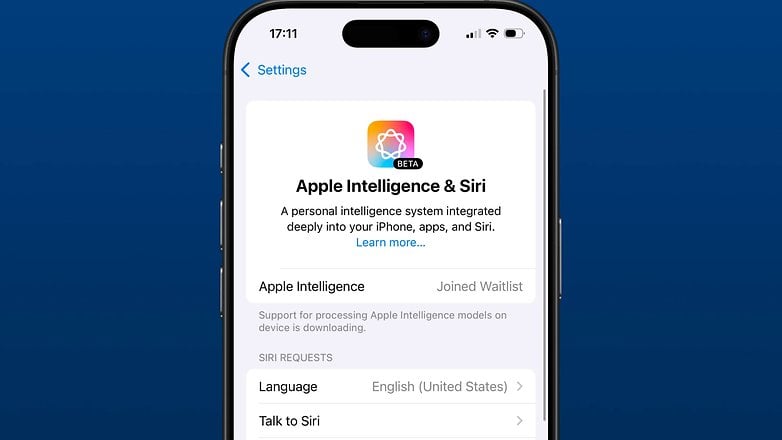 Apple Intelligence kurulumunun ekran görüntüsü