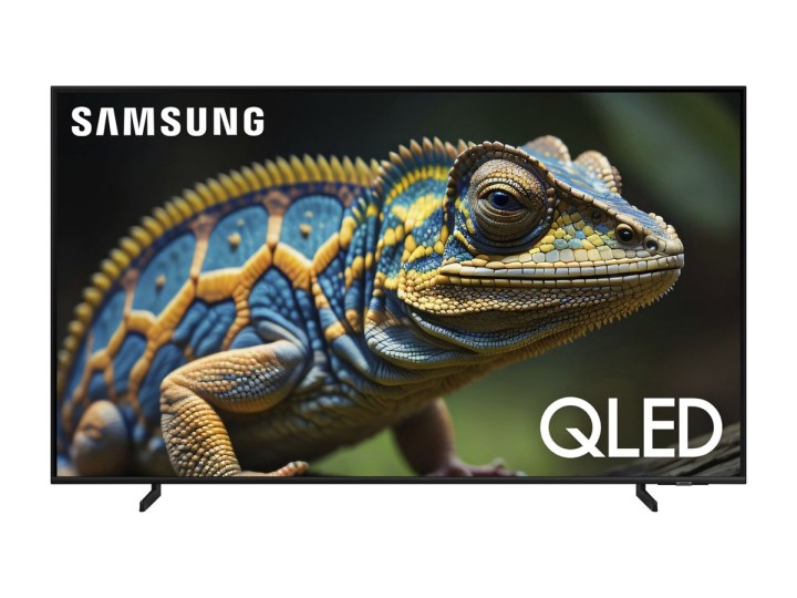 Beyaz bir arka plana sahip Samsung 70 inç Q60D QLED 4K Tizen TV.