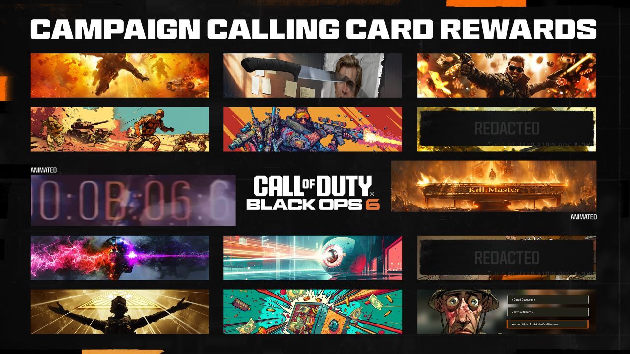 Black Ops 6 kampanyası arama kartı ödülleri