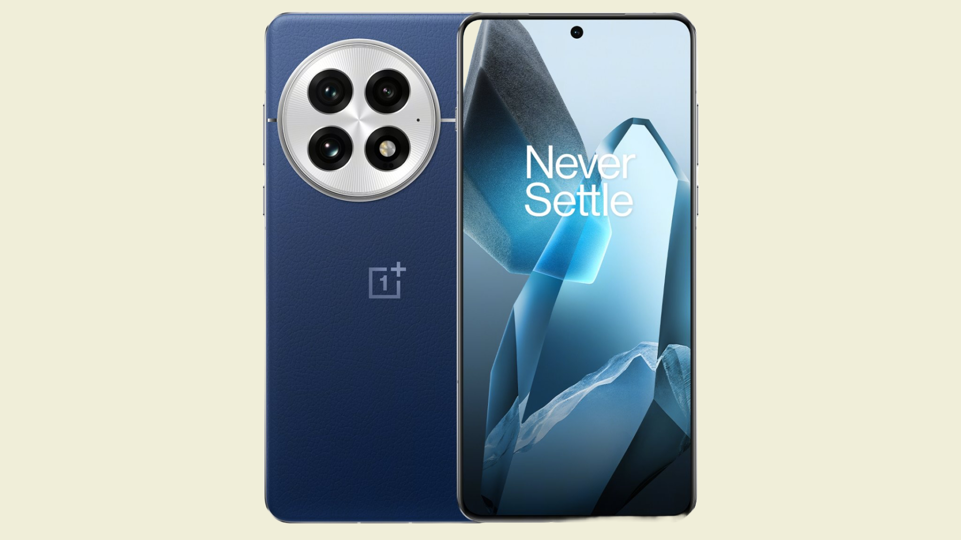 Resmi OnePlus 13 ürünü mavi renkte render edilmiştir.