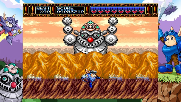 Rocket Knight Adventures: Re-Sparked'da bir boss dövüşü.