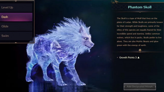 Karada zahmetsizce süzülebilen nadir bir Taht ve Özgürlük biçimi olan Phantom Skoll.