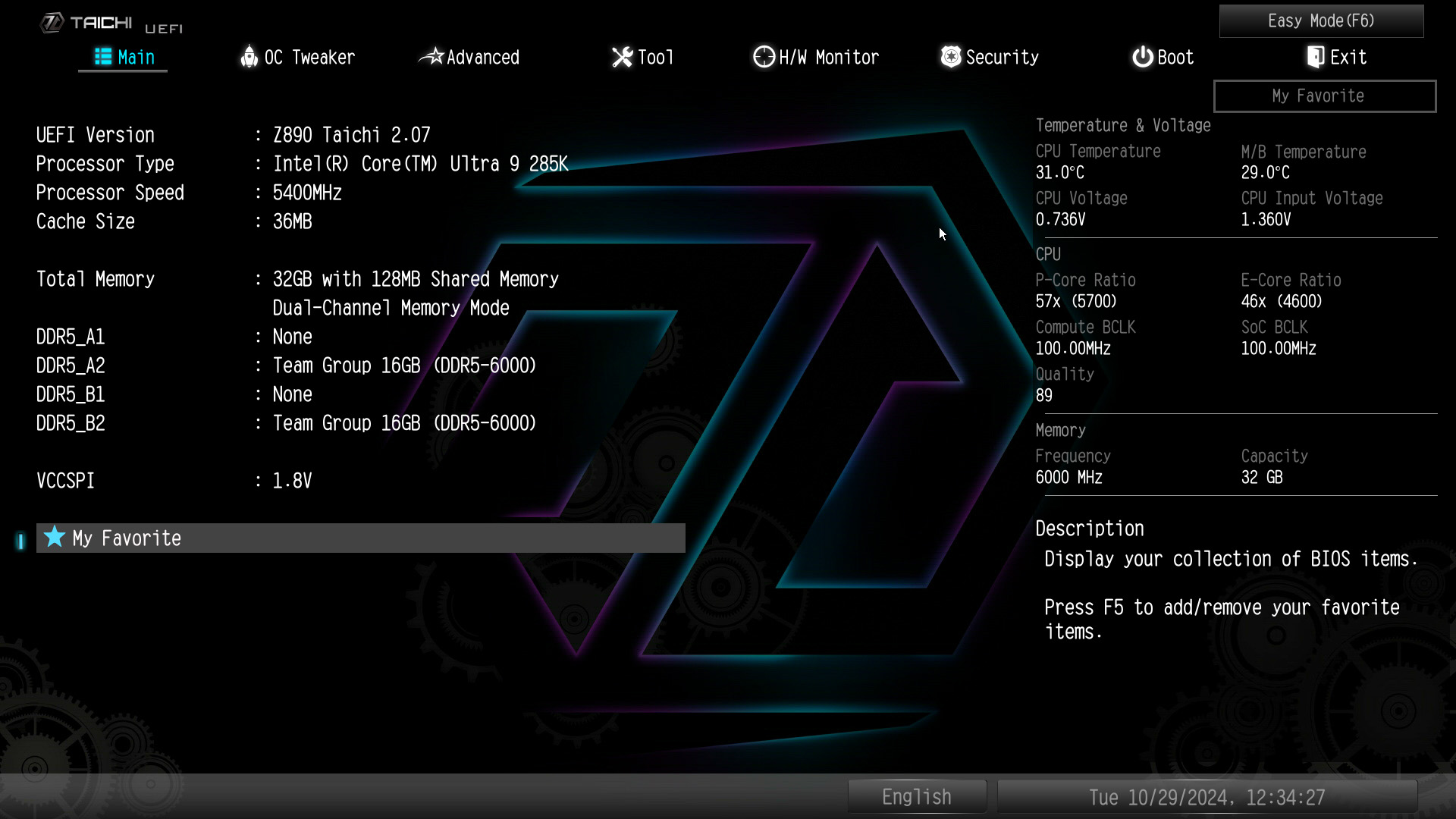 EXPO profilli BIOS'ta Teamgroup T-Force Delta RGB DDR5 RAM kurulumu