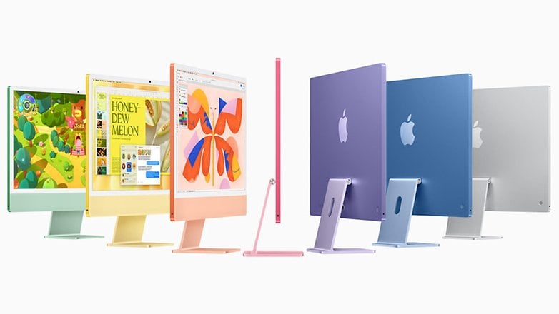 Yeni Apple iMac tüm renk seçenekleriyle yan yana