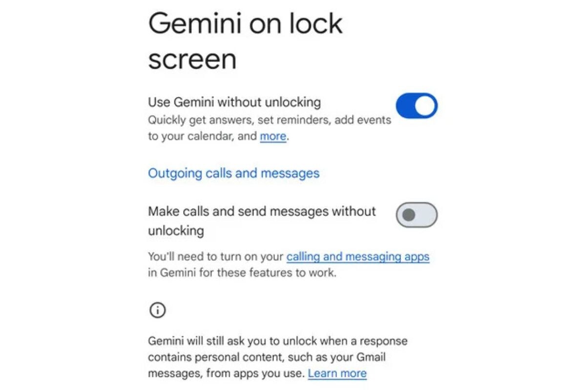 Gemini kilit ekranı Gemini kilit ekranını çağırıyor