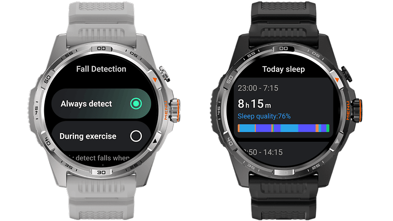 Ürün görselinde Mobvoi TicWatch Atlas gümüş ve siyah renkte önden gösterilmektedir