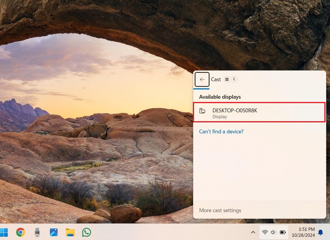 Windows 11 Cast bağlantısı