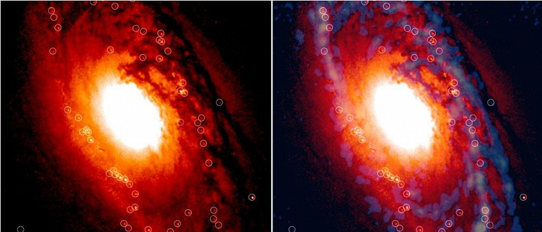 Eski galaksi NGC 1386'da aynı anda binlerce genç yıldızın oluştuğu keşfedildi