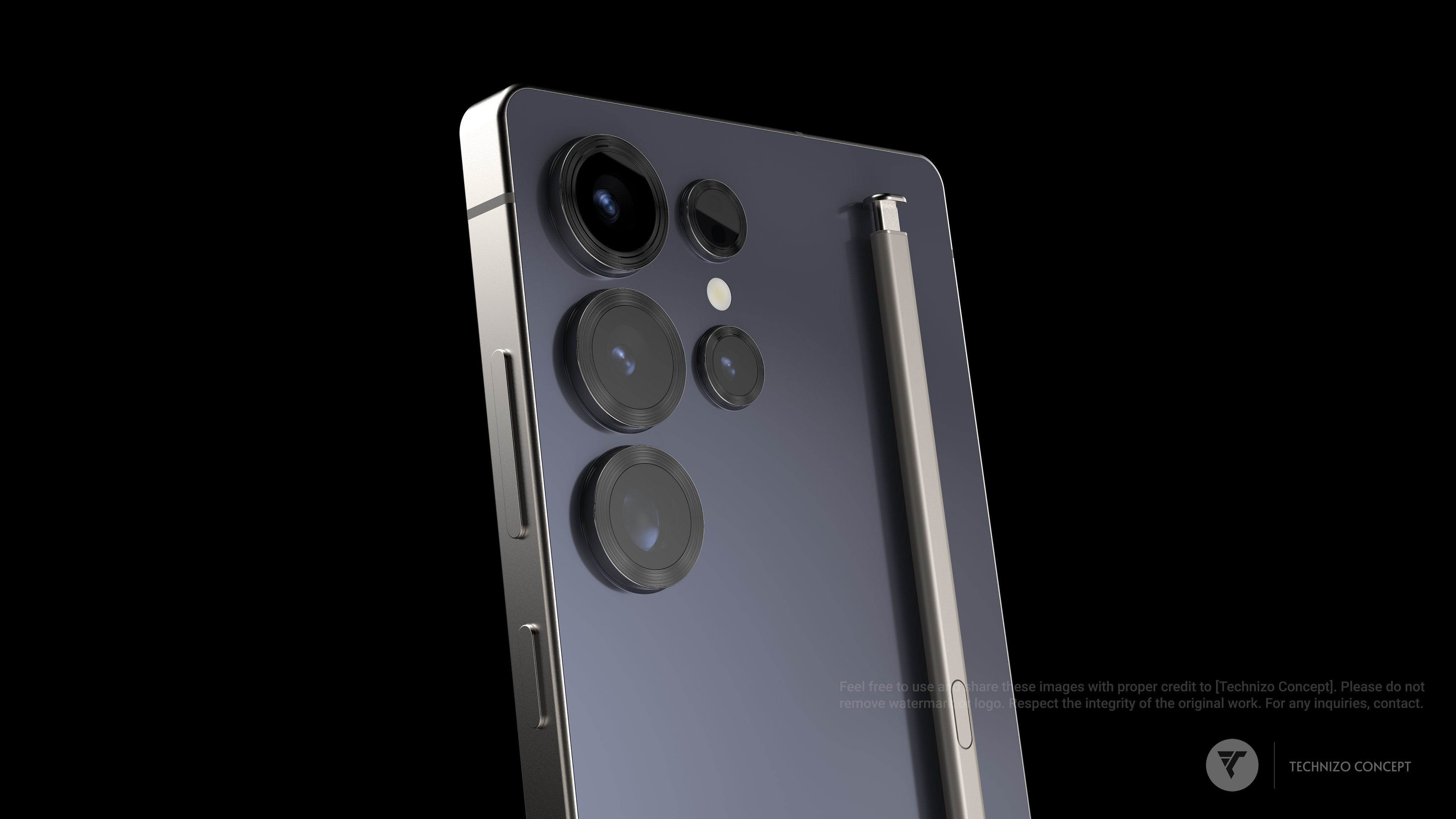Galaxy S25 Ultra'nın render'ı gerçekten yuvarlatılmış köşeleri gösteriyor. | Görsel kredisi-Technizo Concept - En son görseller Galaxy S25 Ultra'yı söylentilere göre daha az gösterişli dört renkte gösteriyor "daha yumuşak" tasarım