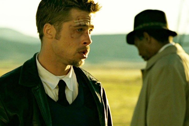 Brad Pitt ve Morgan Freeman Se7en'de.