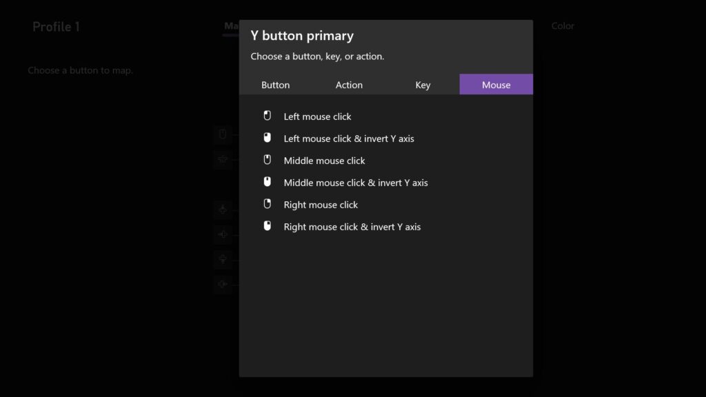 Xbox aksesuarları uygulamasından, Xbox kumandasındaki ayarları değiştirme yeteneğini gösteren ekran görüntüleri