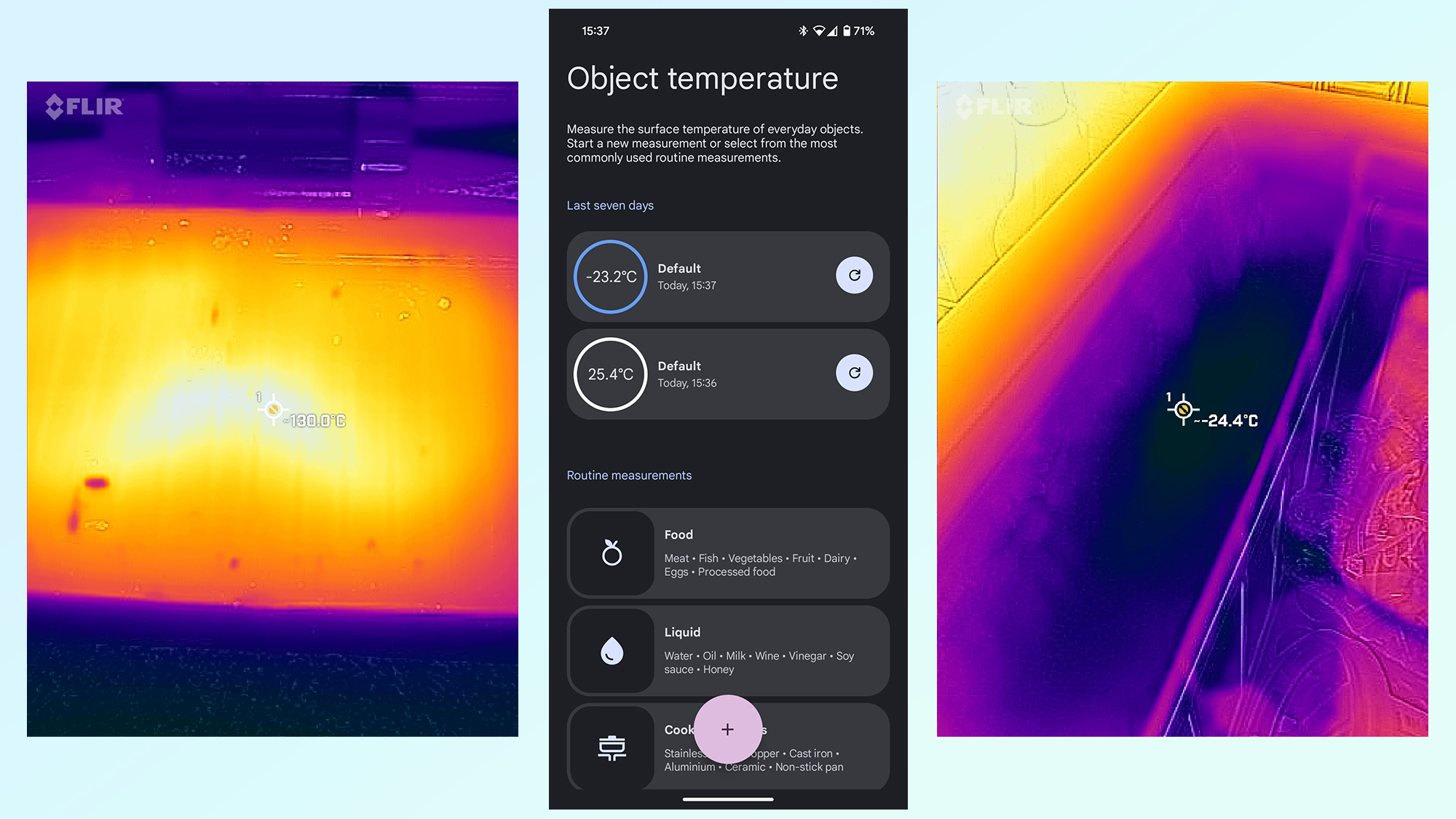 google piksel 9 pro sıcaklık uygulaması vs flir termal kamera