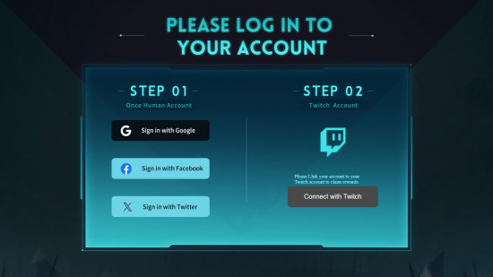 Human Twitch düştüğünde talepte bulunmak için Twitch hesabınıza giriş yapacağınız ekran.