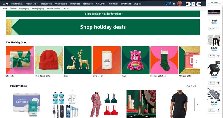 Amazon Yenilenen açılış sayfasının ekran görüntüsü