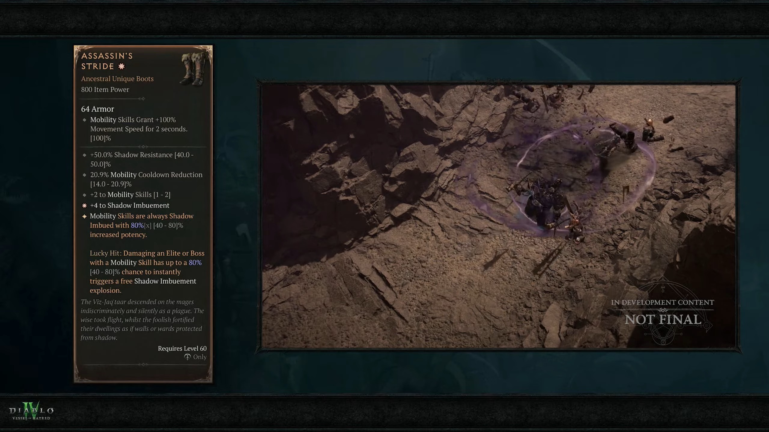 Diablo 4 kamp ateşinde Rogue sınıfındaki değişiklikleri gösteren slaytlar