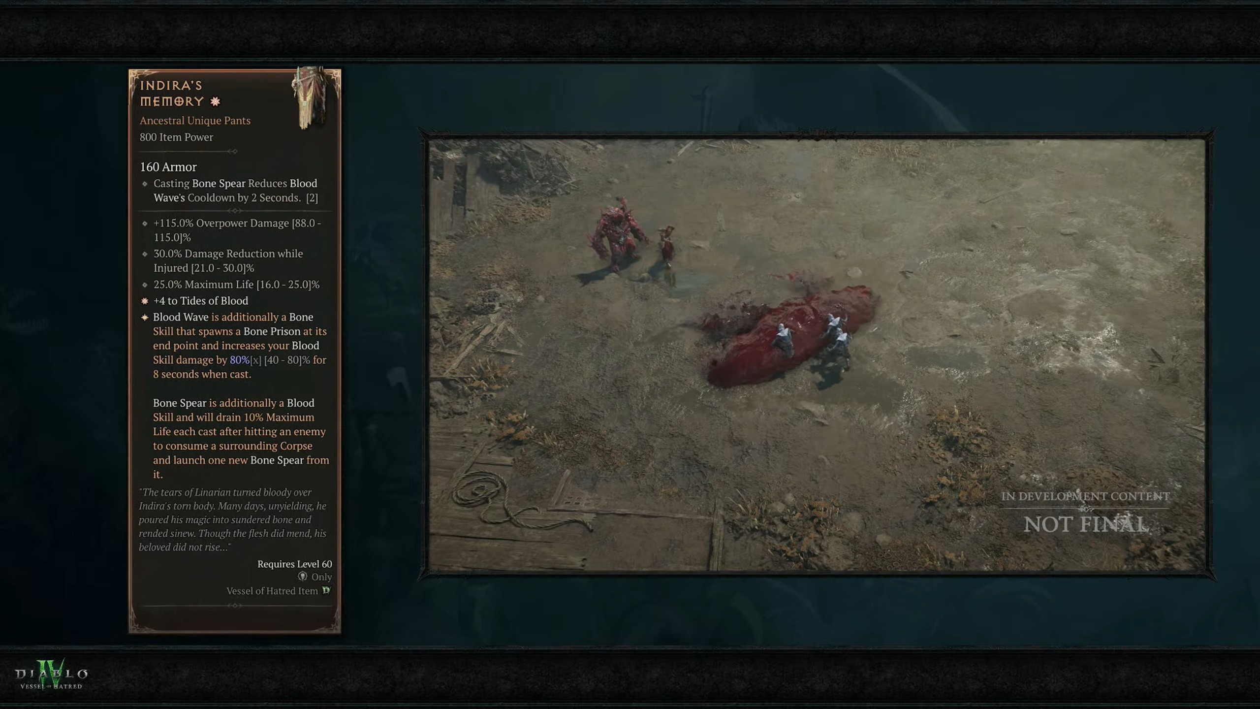 Diablo 4 kamp ateşi sırasında Necromancer değişikliklerini detaylandıran slaytlar gösteriliyor