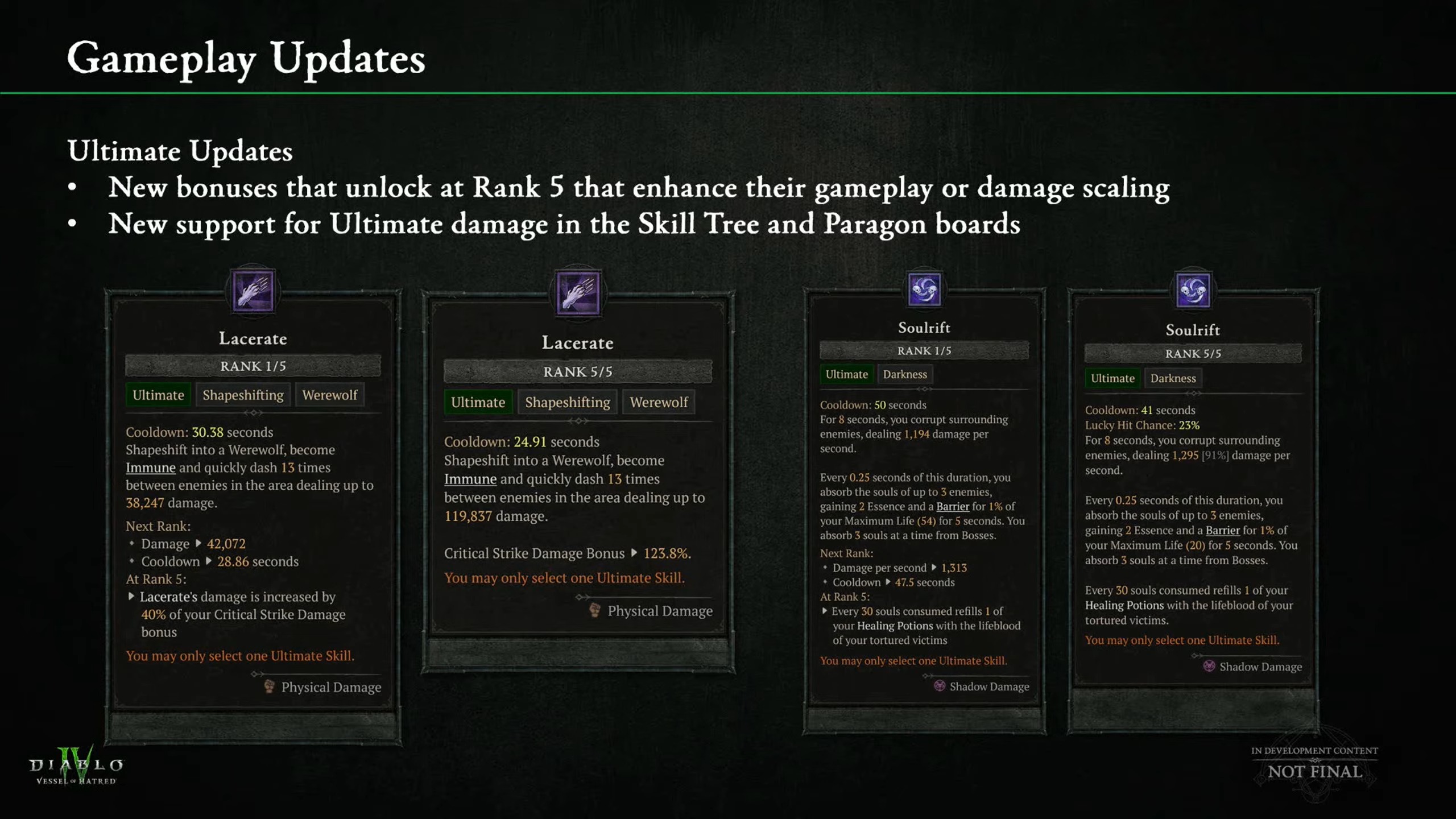 Ultimates'teki değişiklikleri gösteren Diablo 4 kamp ateşi slaytları