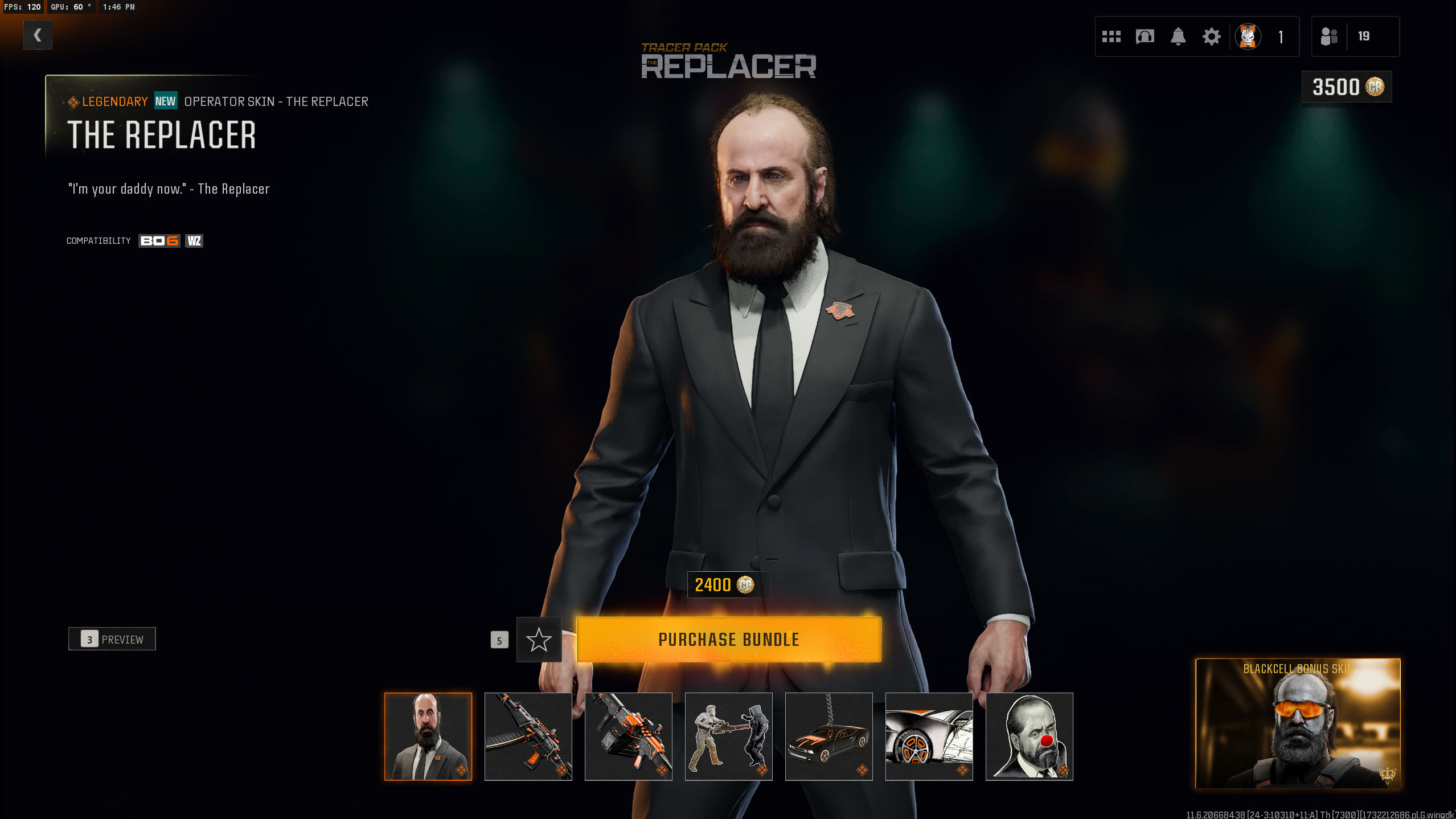 Call of Duty, Black Ops 6'da oynanabilir bir operatör olarak mağazaya The Changer olarak Peter Stormare'yi ekledi. Pakette özel bir son işlemci, silah planları, arama kartı ve amblem yer alıyor. Savaş geçişlerini BlackCell'e yükselten sahipler, The Changer için bonus Operatör görünümüne sahip olacak.