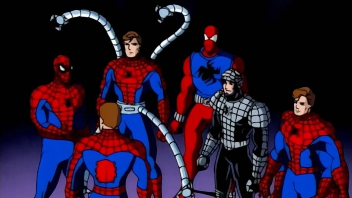 Spider-Man: The Animated Series'de Peter Parker'ın birden fazla enkarnasyonu.