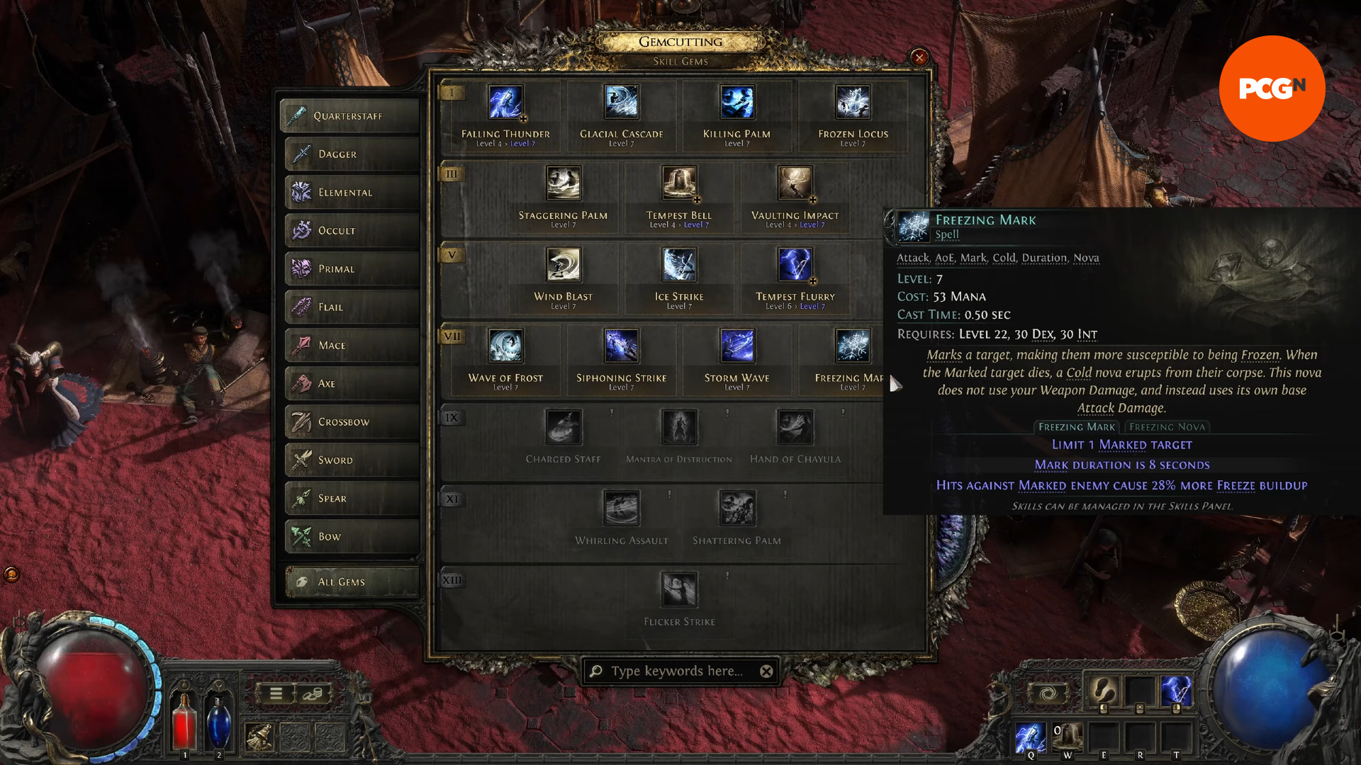 sürgün yolu-2-erken erişim-röportajı-sınıflar-keşiş-becerileri Path of Exile 2 sınıfları ve beceri taşları - Bir PoE 2 Keşişi, masadaki Donma İşareti de dahil olmak üzere çeşitli becerilerle birlikte mücevher kesme seçeneklerini değerlendirir.
