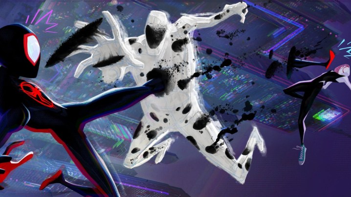 Spider-Man: Across the Spider-Verse'de Örümcek Adam ve Örümcek Kadın'ın kavga ettiği nokta.