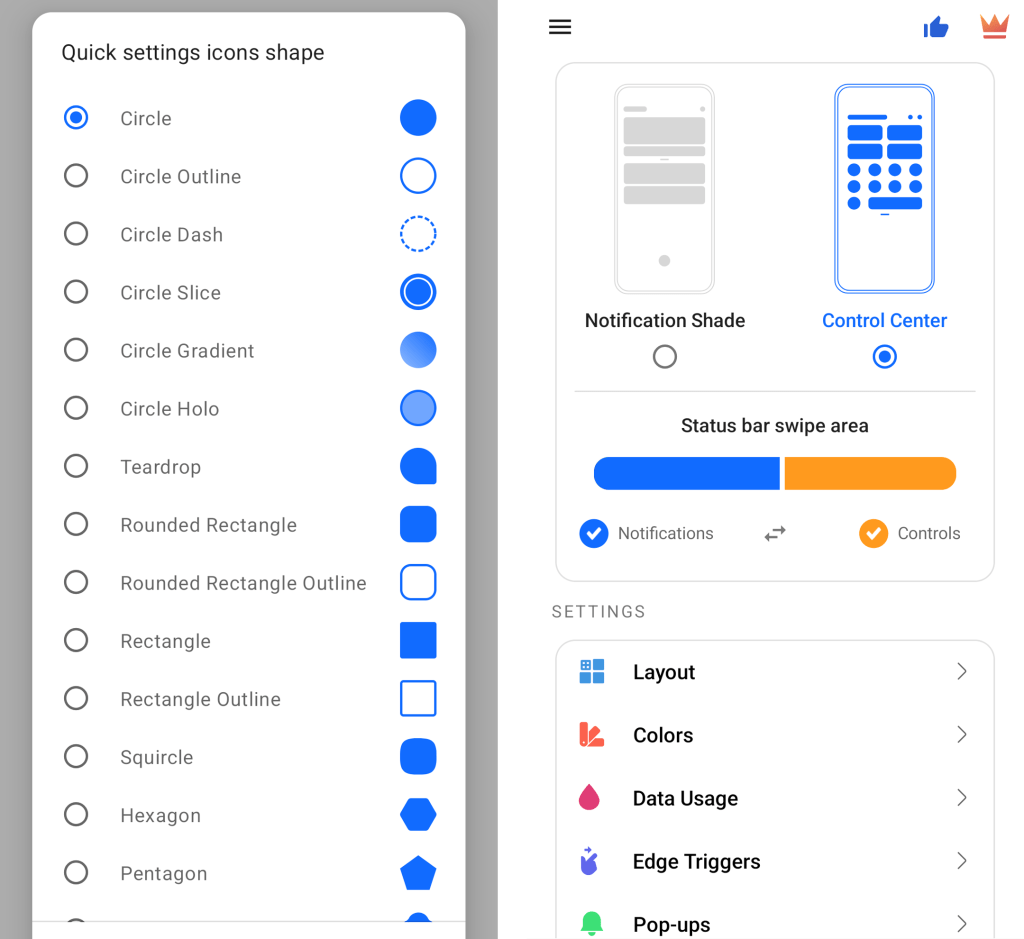 Android Hızlı Ayarları özelleştirme: Mi Kontrol Merkezi seçenekleri