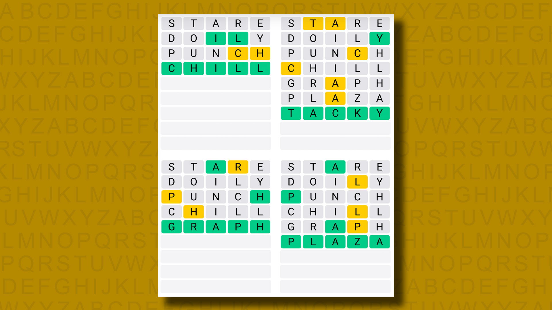 Sarı arka planda 1015 numaralı oyunun Quordle yanıtları