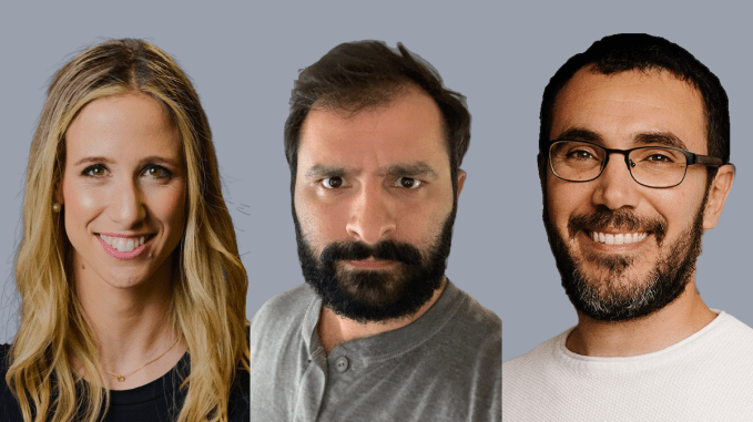 Gina Gotthilf (solda), Daniel Falabella ve Jorge Mazal (sağda)