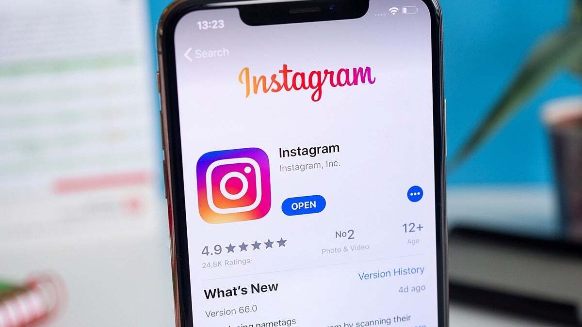 iPhone'da App Store'da bulunan bir Instagram fotoğrafı.