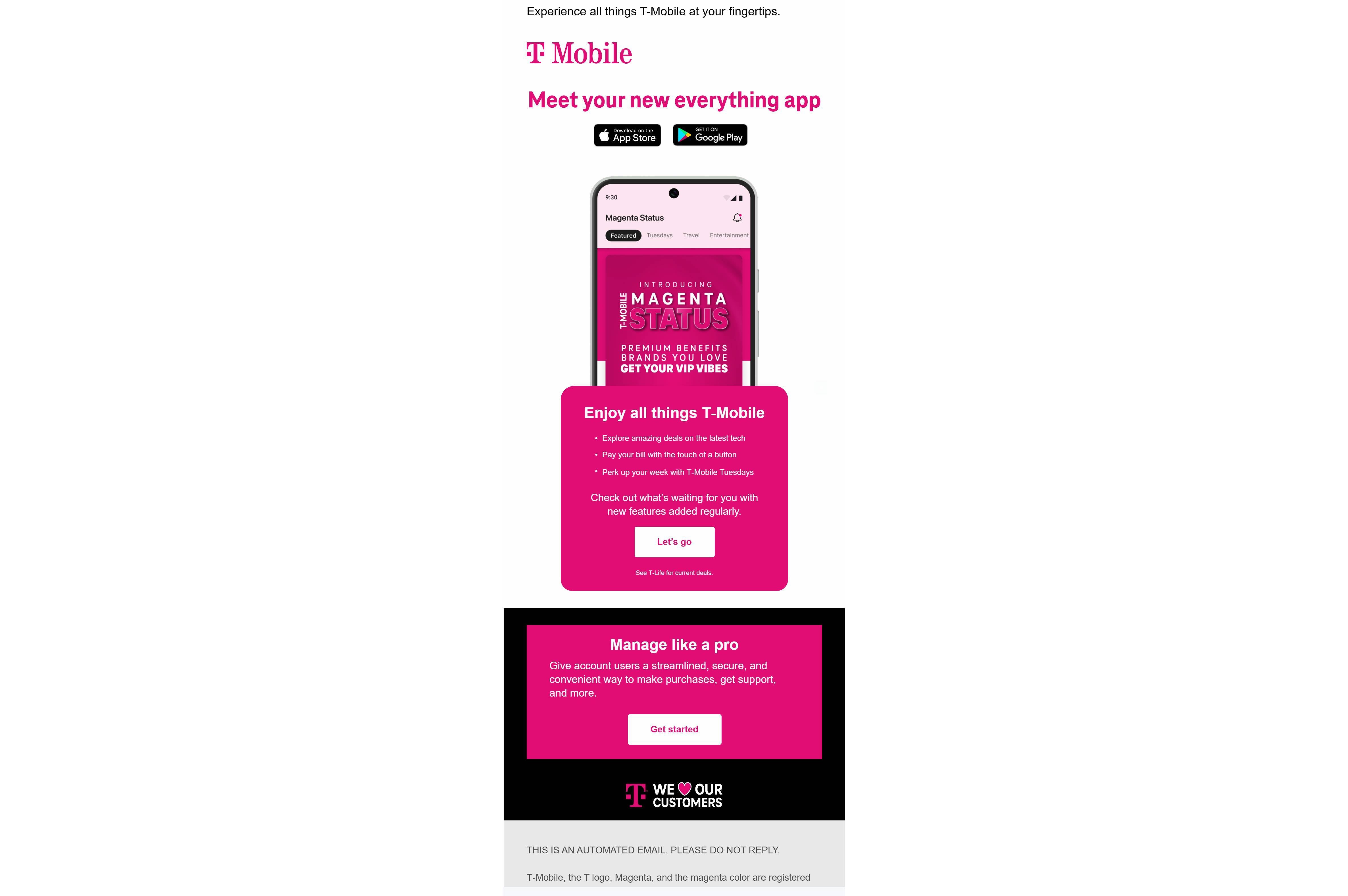 T-Mobile uygulaması listeden kaldırıldı