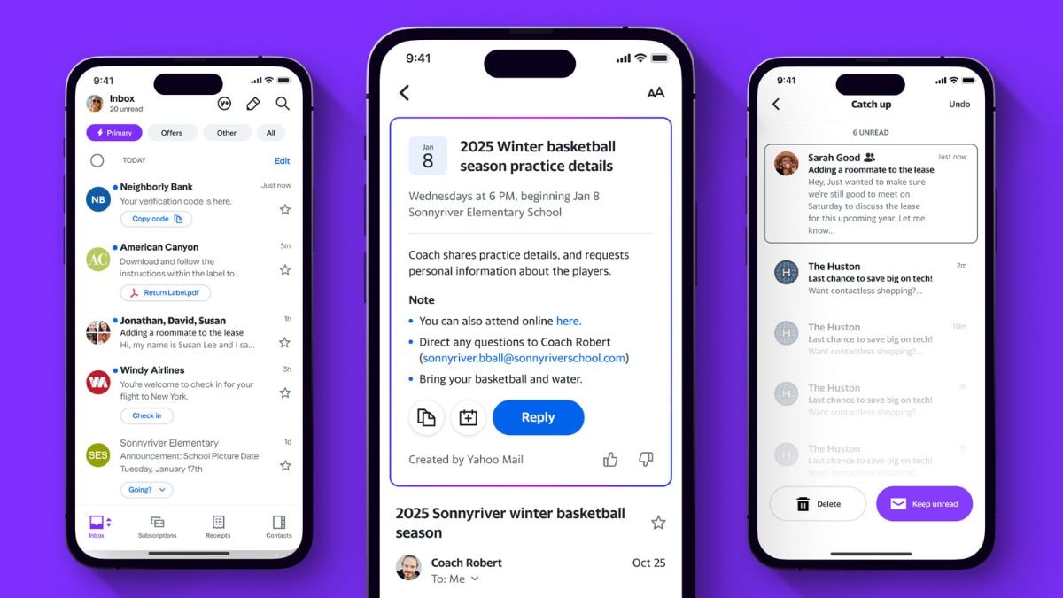 Yahoo Mail'in yeni uygulaması Yahoo Mail