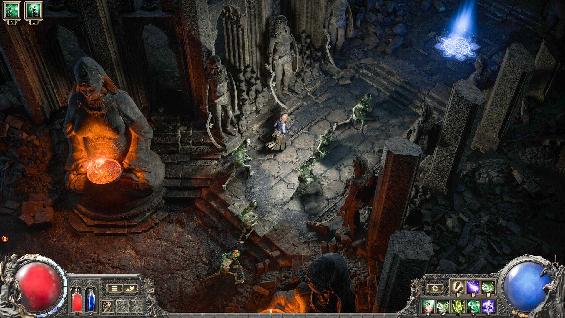 Path of Exile 2'deki bir zindanın ekran görüntüsü.